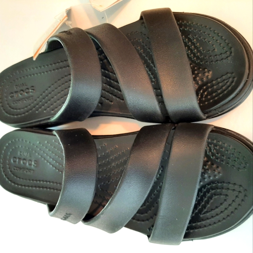 Womens black crocs size 7 new with tags